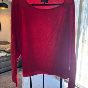 Quince Red Long Sleeve Lightweight Crewneck Sweater